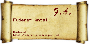 Fuderer Antal névjegykártya